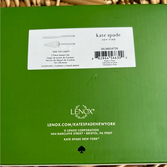 Kate Spade Lenox Take The Cake Silver Two Piece Dessert Set - Picture 14 of 14